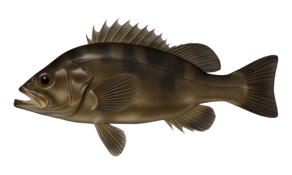 Black/Dusky Rockfish (Sebastes melanops) fish identification illustration