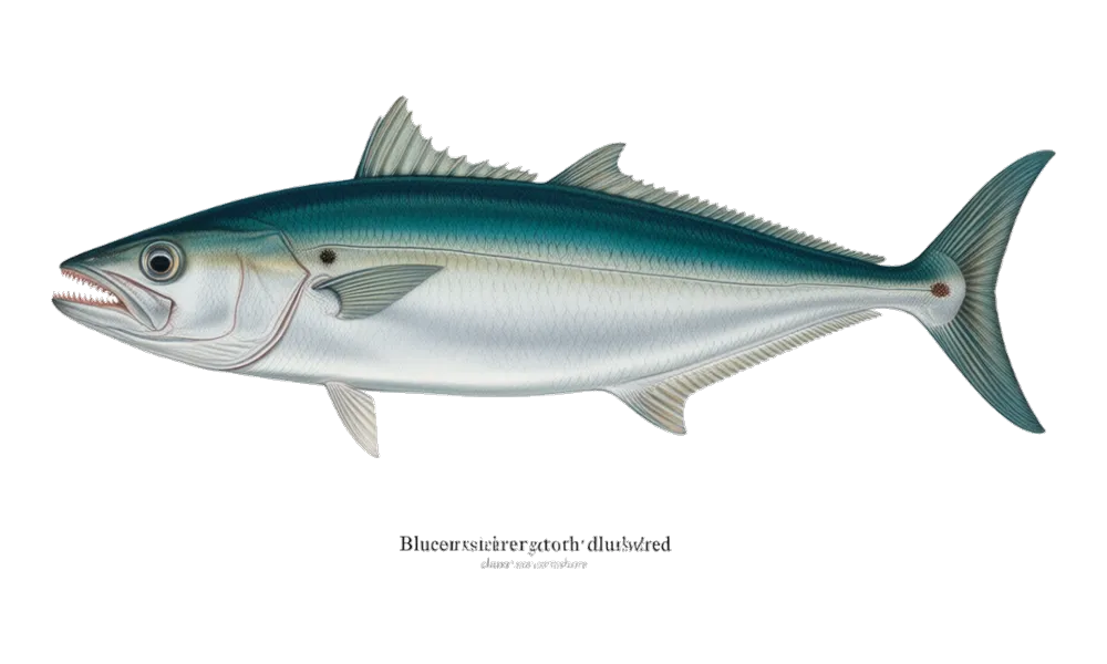 Bluefish (offshore) (Pomatomus saltatrix) fish identification illustration