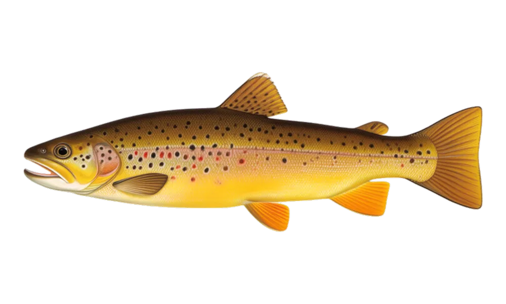 Brown Trout (Salmo trutta) fish identification illustration