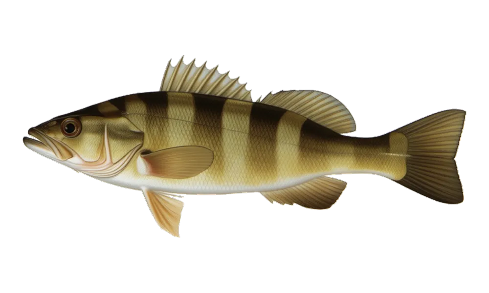 Calico Bass (Paralabrax clathratus) fish identification illustration