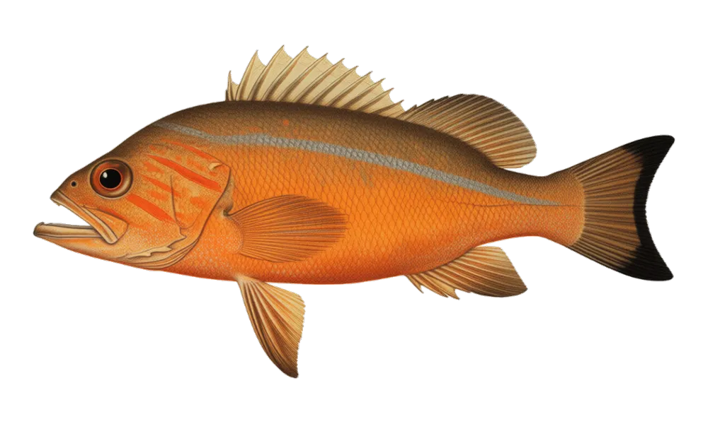 Canary / Widow Rockfish (Sebastes pinniger) fish identification illustration