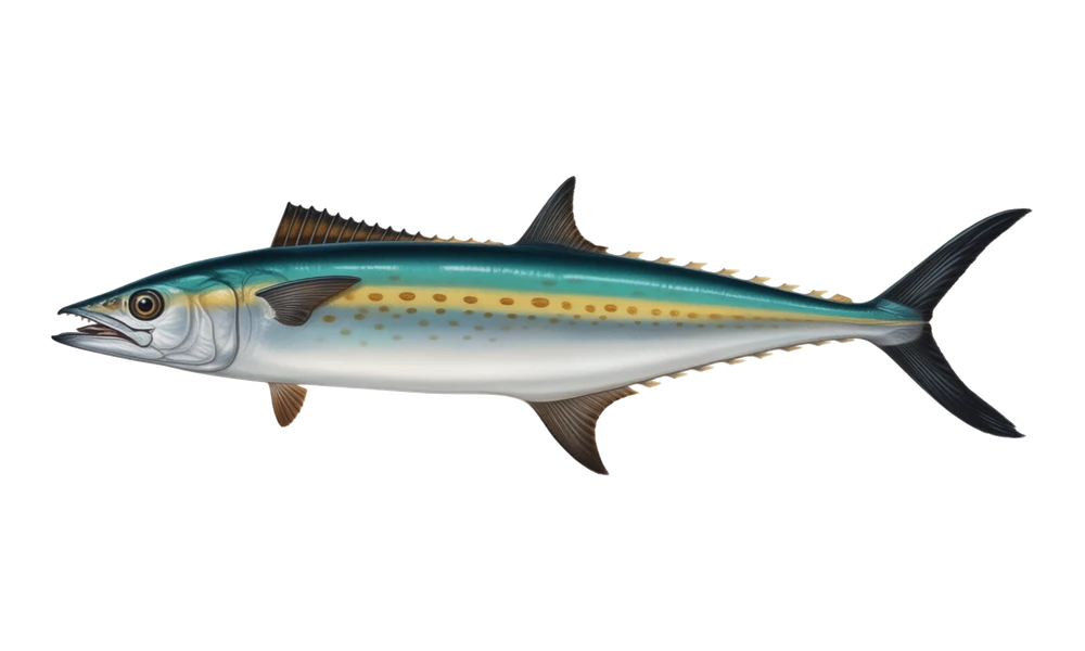 Cero Mackerel (Scomberomorus regalis) fish identification illustration