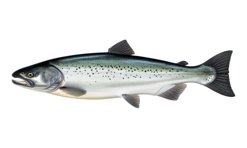 Coho Salmon (Oncorhynchus kisutch) fish identification illustration