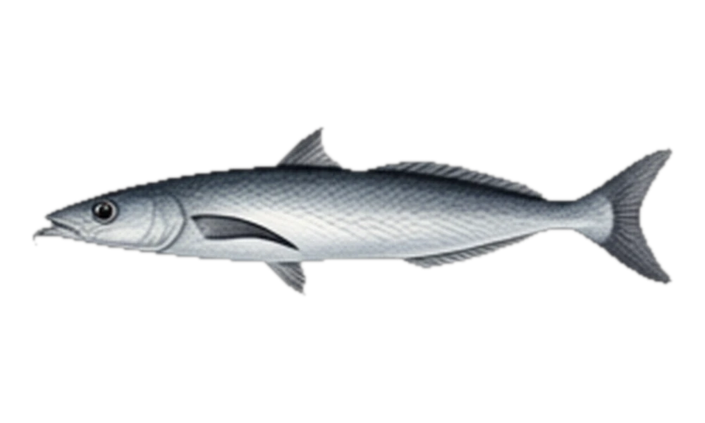 Corbina (Menticirrhus undulatus) fish identification illustration