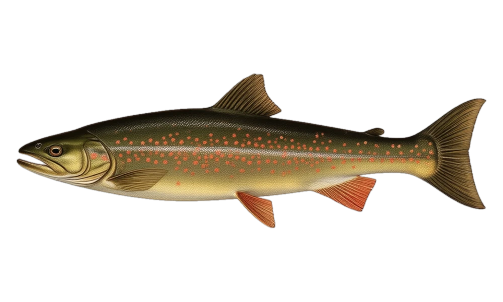 Dolly Varden (Salvelinus malma) fish identification illustration