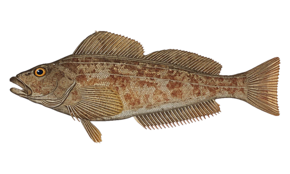 Kelp Greenling (Hexagrammos decagrammus) fish identification illustration