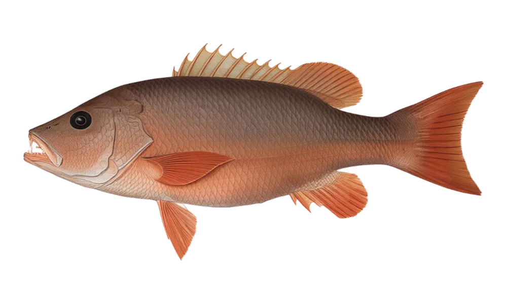 Mangrove Snapper (Lutjanus griseus) fish identification illustration