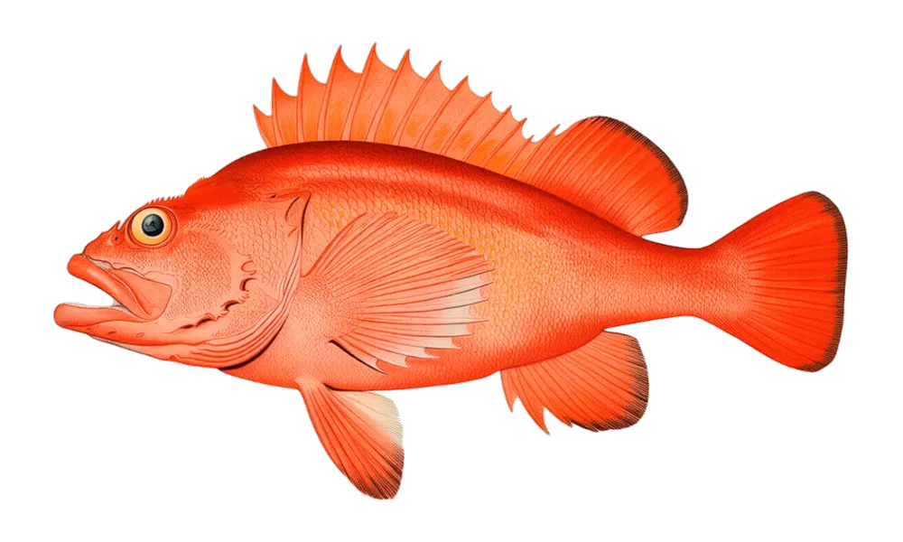 Rockfish / Sculpin (Sebastes) fish identification illustration