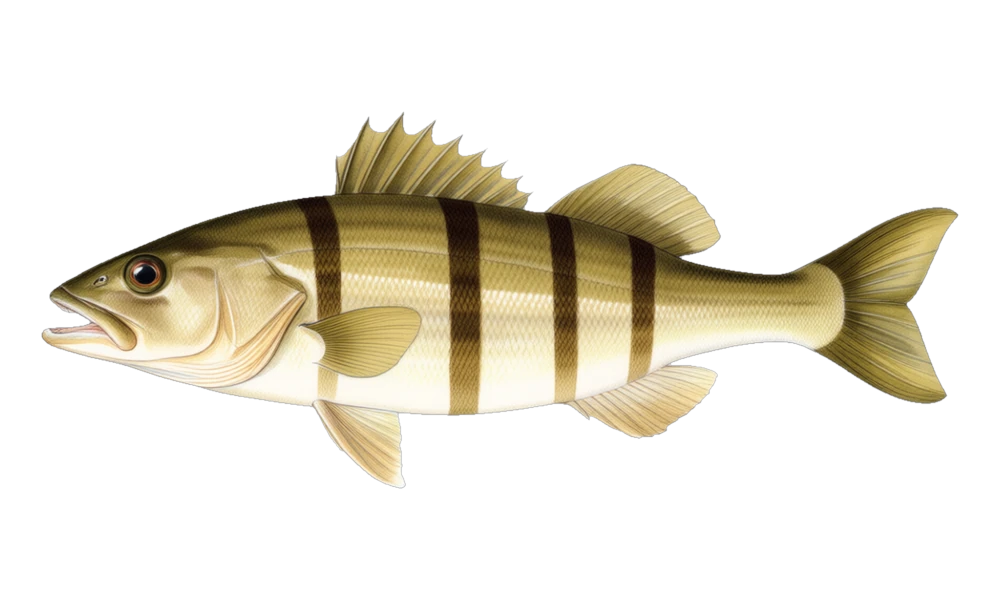 Sand Bass (Paralabrax nebulifer) fish identification illustration