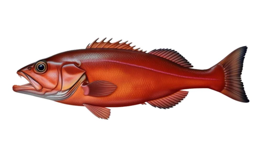 Shelf Rockfish (Sebastes goodei) fish identification illustration
