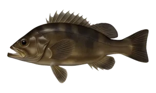 Black/Dusky Rockfish (Sebastes melanops) fish identification illustration
