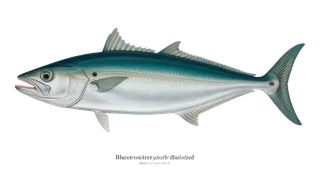 Bluefish (offshore) (Pomatomus saltatrix) fish identification illustration