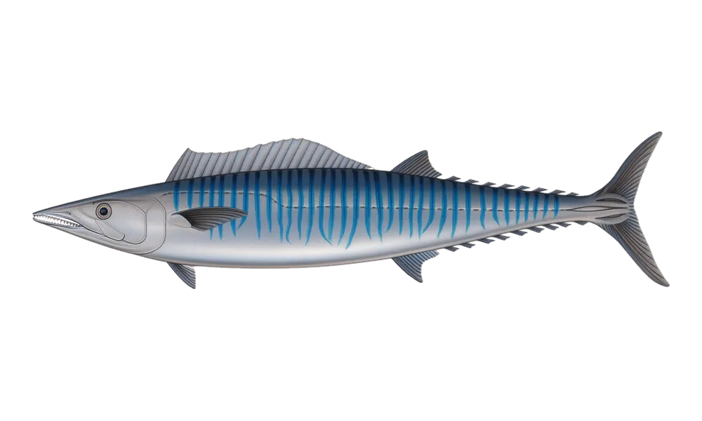 Wahoo (Acanthocybium solandri) fish identification illustration