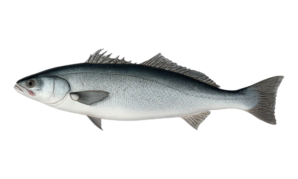 White Seabass (Atractoscion nobilis) fish identification illustration